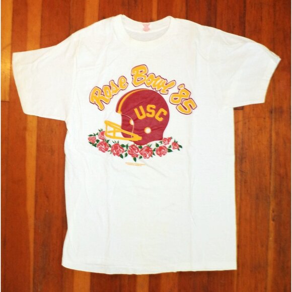 1985 Vtg USC ROSE BOWL Single Stitch T-SHIRT Collegiate Pacific XL 100% Cotton - Picture 1 of 4